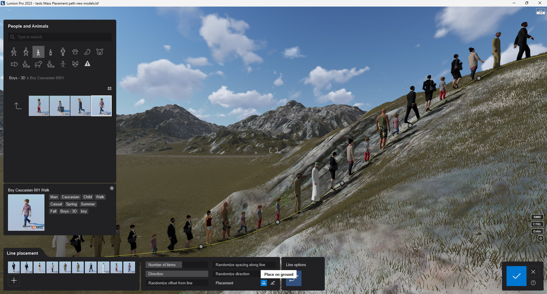 L23.3.0 Line Placement Settings -Placement Options-People-make sure use Place On Ground.jpg