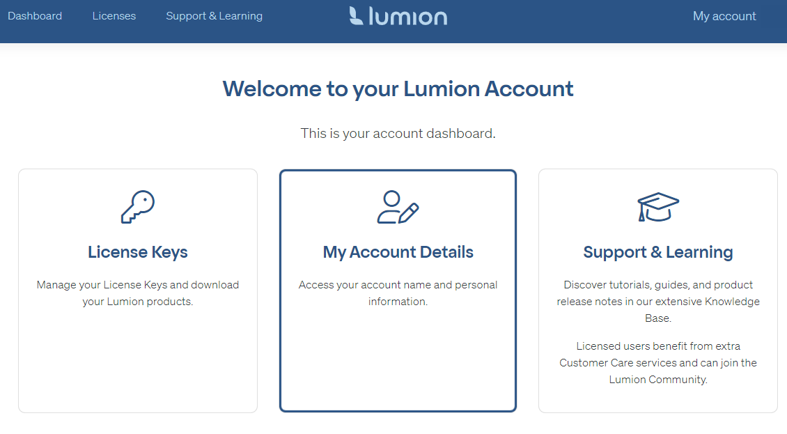 Lumion Account - Dashboard _MyAccount Details.png