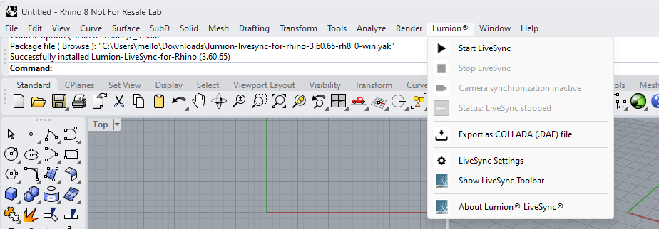 LiveSync for Rhino 8 menu.png