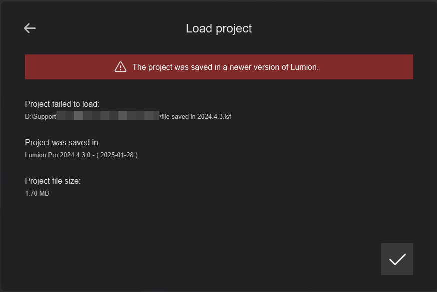 Message - Project was saved in a newer version.png