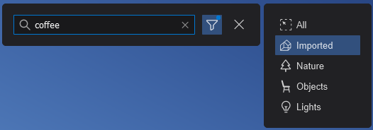 13c. Scene Inspector _searching for coffee related objects_WithFiltering.png