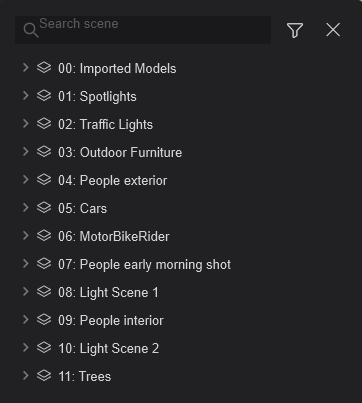 Scene Inspector _Objects in Downtown old Example Project.png