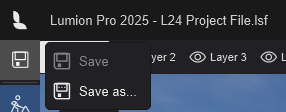 Lumion 2025 requires a SaveAs - leftBar-SaveAs.png