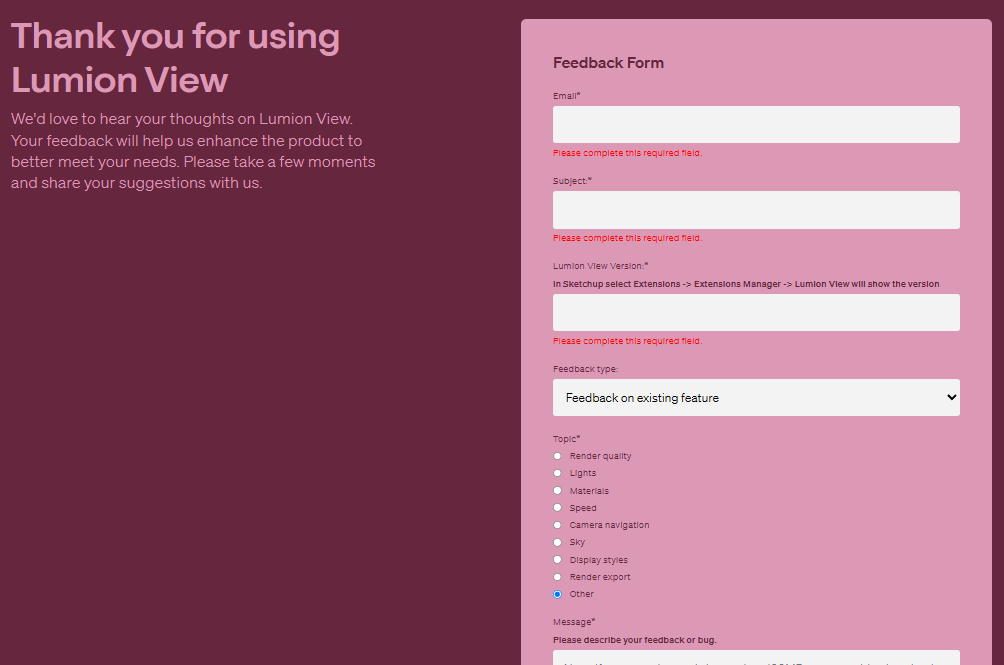 Lumion View Feedback Form.png